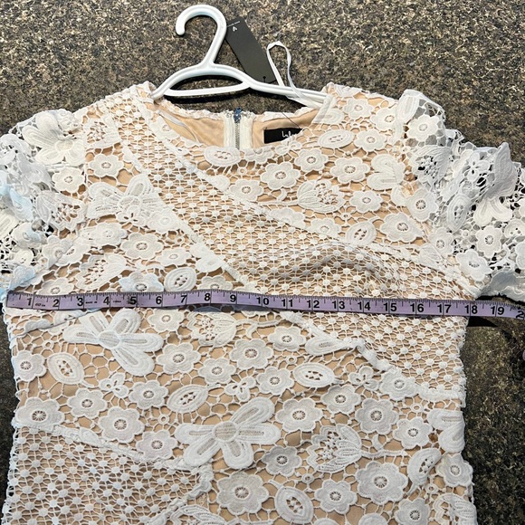Lulus White Crochet Lace Short Sleeve Mini Dress - Picture 15 of 16